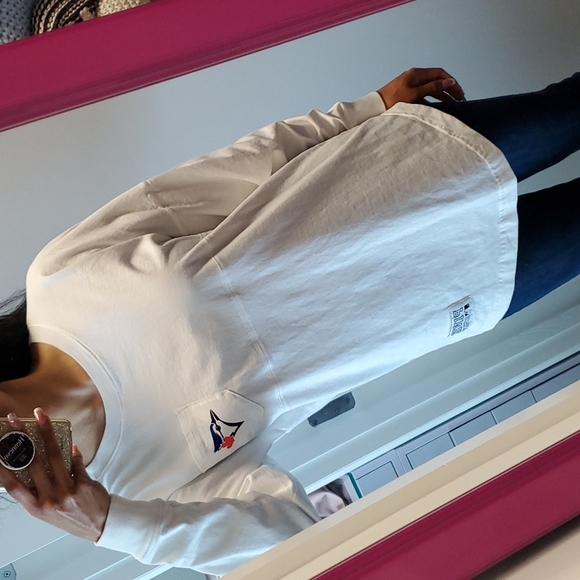 NWOT Victoria Secret Pink Blue Jays L/S Shirt - Picture 1 of 8